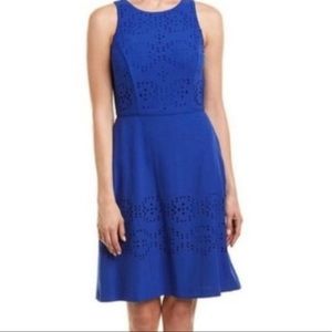 Tahari, Blue laser cut eyelet dress, size 14